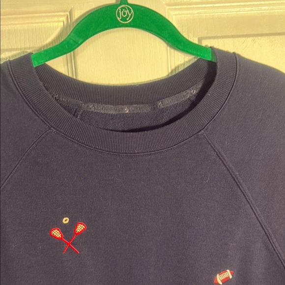 Lou & Grey Boxy Blue Hoodie with Red Accents - Picture 3 of 5